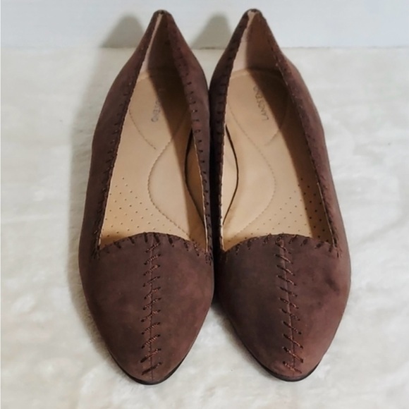 Lands End Chocolate Suede Stitched Flats - Picture 9 of 9